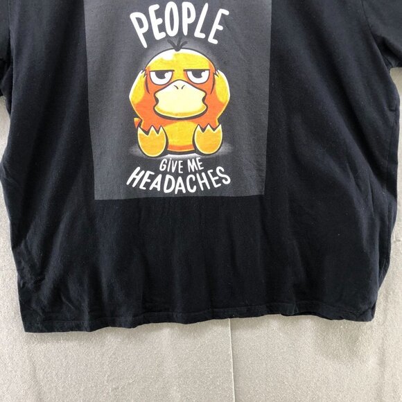 Pokemon Psyduck Retro Graphic Tee Womens XL Black Crew Neck T-Shirt Y2K - Picture 4 of 8